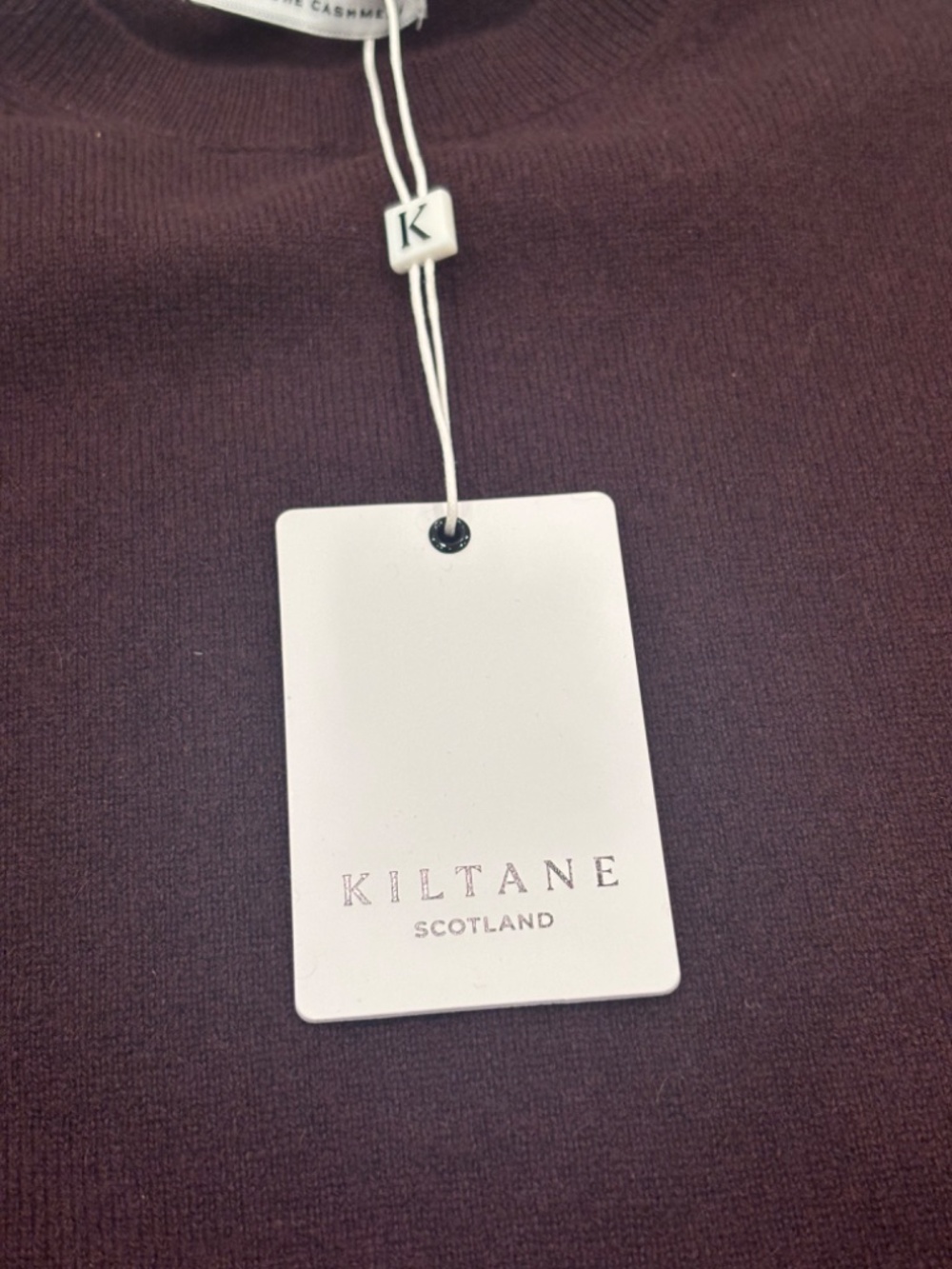 Kiltane Of Scotland 100% Pure Cashmere Stockbridge T-Shirt Maroon Womens XS NWT - Picture 2 of 6